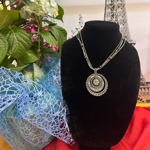 vintage signed Laura Ashley silver necklace with pendant